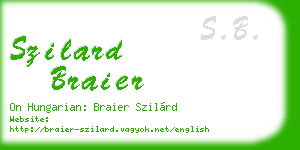 szilard braier business card