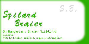 szilard braier business card